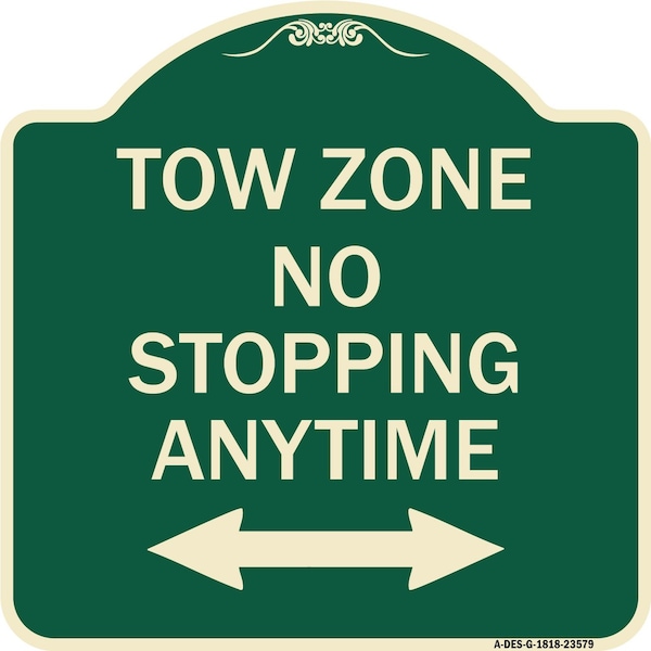 Signmission No Stopping Anytime W/ Bi-Directional Arrow Heavy-Gauge Aluminum Sign, 18" x 18", G-1818-23579 A-DES-G-1818-23579 - main